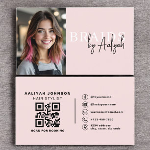 Foto QR Code Vlechten Haarstylist Typografie Visitekaartje