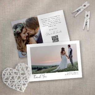 Foto QR Code Weddenschap Bedankt Kaart