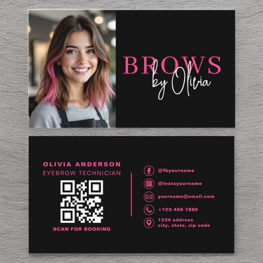 Foto QR Code Wenkbrauwen Wenkbrauwen Artiest Hot P Visitekaartje