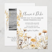 Foto QR Code Wildflower Wedding Kaart (Voorkant / Achterkant)