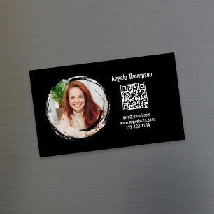 Foto QR-code Zwarte Magnetische Magnetisch Visitekaartje