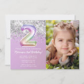 Foto Rainbow Sparkle 2e Verjaardag Kaart (Voorkant)