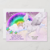 Foto Rainbow Unicorn Party Uitnodiging (Achterkant)