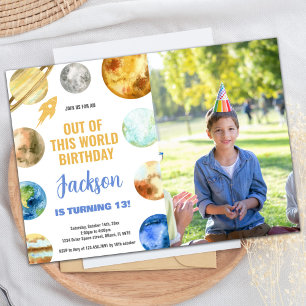 Foto Raket Outer Space Verjaardag Uitnodigingen