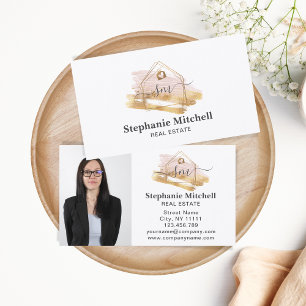 Foto Real Estate Realtor Key House Gold invoegen Visitekaartje