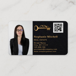 Foto Real Estate Realtor Key House QR Code invoege Visitekaartje