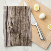 Foto Realistic Rustic, Weathered Wood Board Theedoek (Quarter Fold)