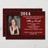 Foto: Red Leopard Afstuderen Invitation Kaart (Voorkant / Achterkant)
