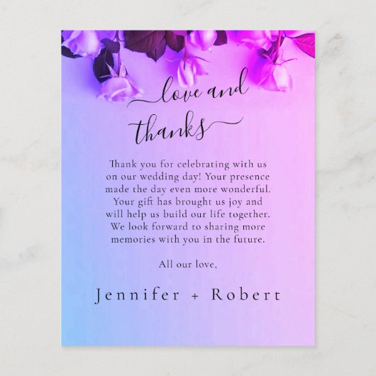 Foto Regenboog Bruiloft Dank u kaart (Achterkant)