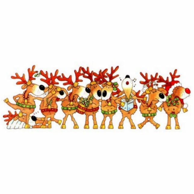 Foto: Reindeer Kerstmis Magnet Fotobeeldje Magneet (Voorkant)