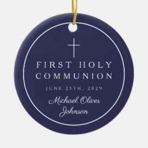 Foto Religieus Kruis Jongen Eerste Communie Keramisch Ornament