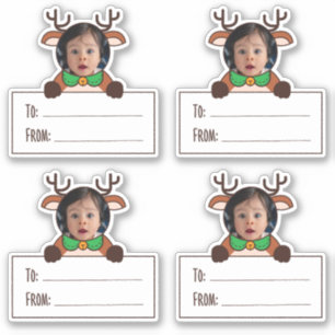 Foto Rendier Cadeautagesticker Sticker