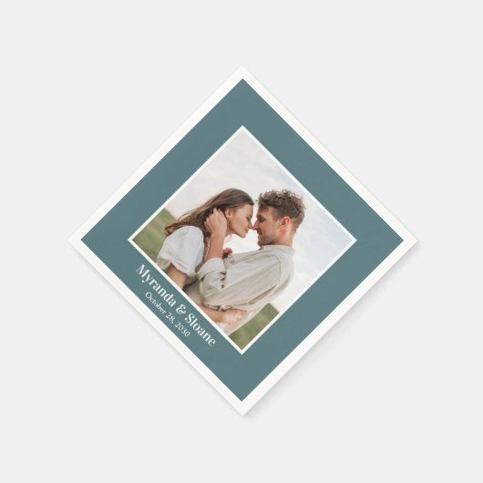 Foto repetitie diner Blauwgroen servetten (Hoek)