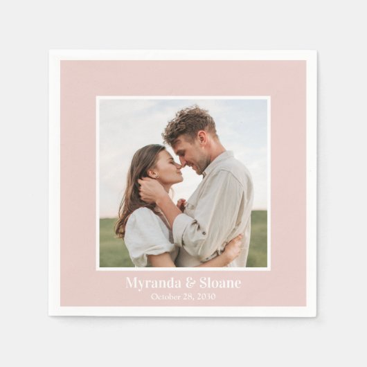 Foto repetitie diner blush roze servetten (Voorkant)