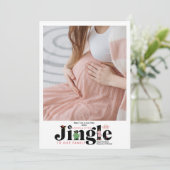 Foto Retro Baby Zwangerschapsaankondiging Feestdagenkaart (Staand voorkant)