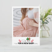 Foto Retro Dit Het Seizoen Zwangerschap Aankondigi Feestdagenkaart (Staand voorkant)