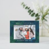 Foto Retro Kerst Plaid Groet Vakantie Briefkaart (Staand voorkant)