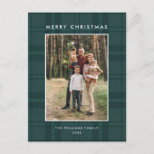 Foto Retro Kerst Plaid Groet Vakantie Briefkaart (Voorkant)