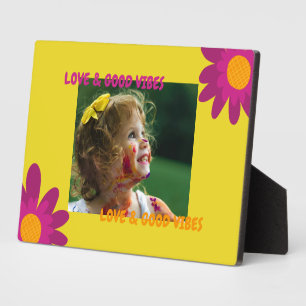 Foto Retro Pink & Oranje Love & Good Vibes Fotoplaat