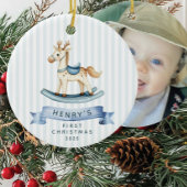 Foto Rocking Horse Eerste Kerstdag Keramisch Ornament