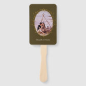 Foto Rococo Bloemen Antiek Lijst bruiloft Handwaaier (Voorkant)