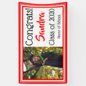 Foto Rode en Witte Schoolkleuren Spandoek (Verticaal)