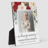 Foto Rode Roos Bloemstuk Herdenkingsmonument Fotoplaat (Zijkant)