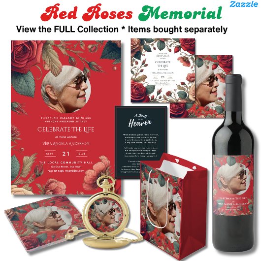 FOTO Rode rozen Viering van het leven Begrafenisge Kaart