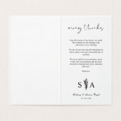 Foto Romantic Botanical Branches Whimsical Script Kaart (Binnenkant ongevouwen)