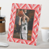 Foto Rood Drietonige Diamant Patroon Reclamebord Met Voetstuk (Insitu)