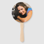 Foto rood en blauw Afstuderen gefeliciteerd Handwaaier (Achterkant)