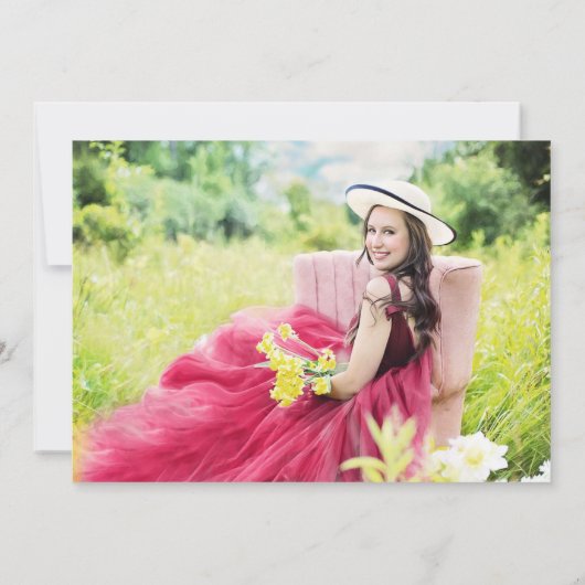 Foto rood en wit Afstuderen Aankondiging (Achterkant)