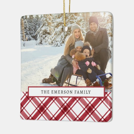 Foto rood en wit keramisch ornament (Links)