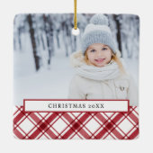 Foto rood en wit keramisch ornament (Achterkant)