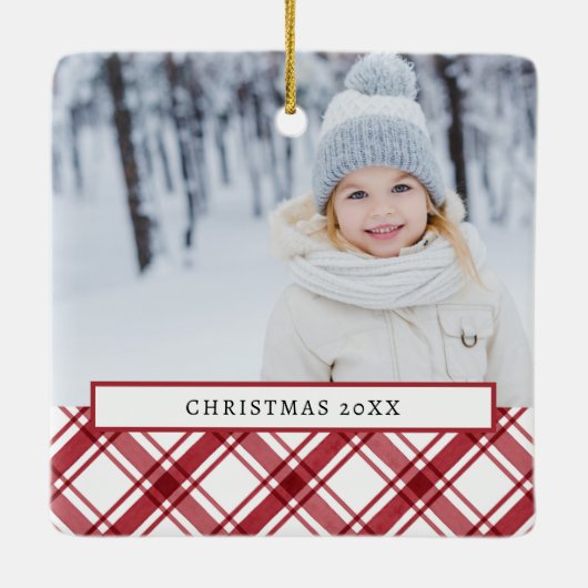 Foto rood en wit keramisch ornament (Achterkant)