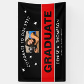 Foto rood en zwart Afstuderen - Aangepast Spandoek (Verticaal)