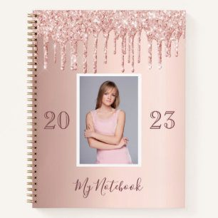 Foto roos gold glitter druppelt glazuur girly dagb notitieboek