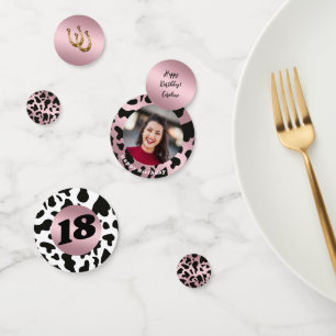 Foto & Roos Goud Zwart Koe Vlekken met Hoefijzer Confetti