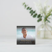 Foto rouwkaart met gebed of gedicht vierkante visitekaartje (Staand voorkant)
