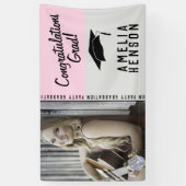 Foto roze Gefeliciteerd met Afstudeerder Graduatio Spandoek (Verticaal)
