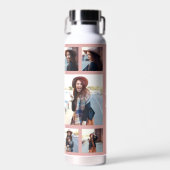 Foto roze girly afstuderen script modern elegant waterfles (Voorkant)