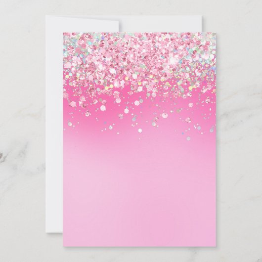 Foto Roze Glitter Sweet 16e verjaardag Kaart (Achterkant)