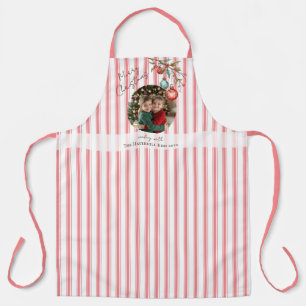 Foto Roze Streep Familienaam Kinder Vrolijk Kerstf Schort