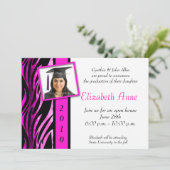 Foto Roze Zebra Pattern Kaart (Staand voorkant)