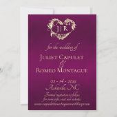 Foto, Rozen & Monogram - Plum Save The Date (Achterkant)