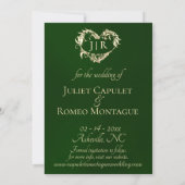 Foto, Rozen & Monogram - Smaragd Save The Date (Achterkant)