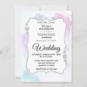 *~* FOTO + RSVP + QR - Diamond ABSTRACTE bruiloft Kaart
