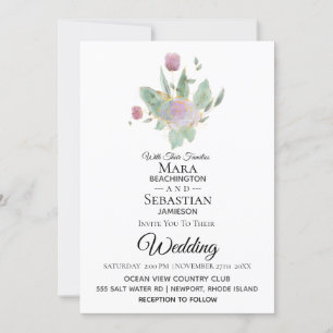 *~* Foto - RSVP - QR ROSE BOUQUET AR12 Wedding Kaart