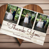 Foto Rustic Chic Modern Wedding Bedankt Briefkaart