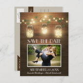 Foto Rustic Mason Jar Save the Date Briefkaarten (Voorkant / Achterkant)